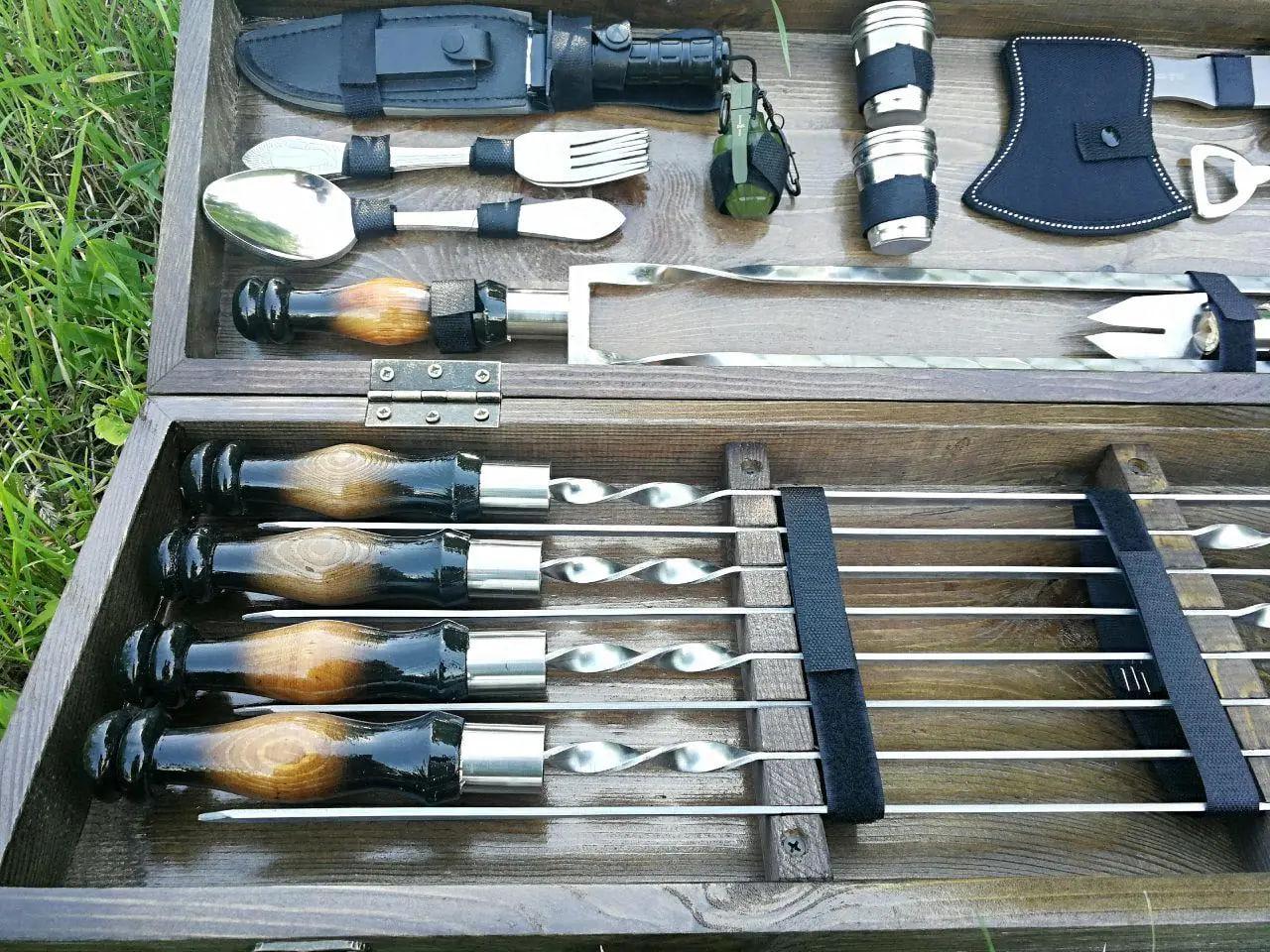 Набор шампуров Милитари -1 в кейсе (10648458) - фото 6 Набор шампуров Милитари -1 в кейсе (10648458) - фото 6