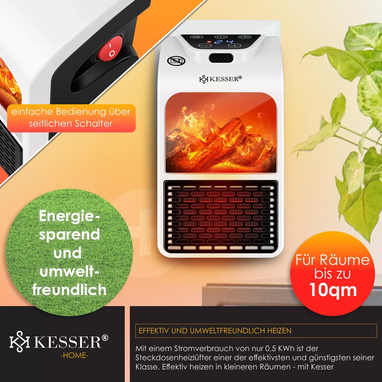 Обогреватель для дома керамический KESSER 10 м2 (14235we-sc) - фото 5 Обогреватель для дома керамический KESSER 10 м2 (14235we-sc) - фото 5
