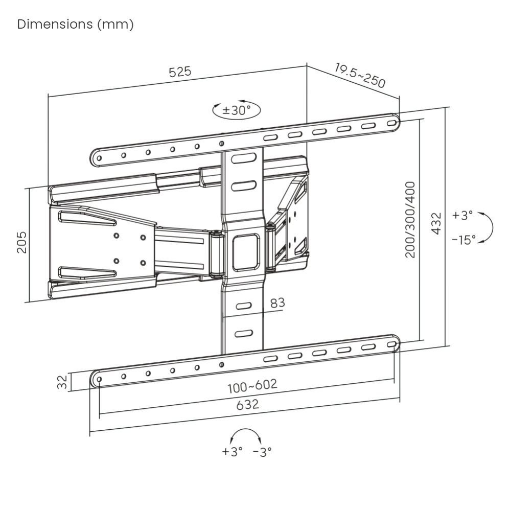 Кронштейн для телевізора UniBracket Slim64 VESA 100x200-600x400 до 50 кг (21028104) - фото 7