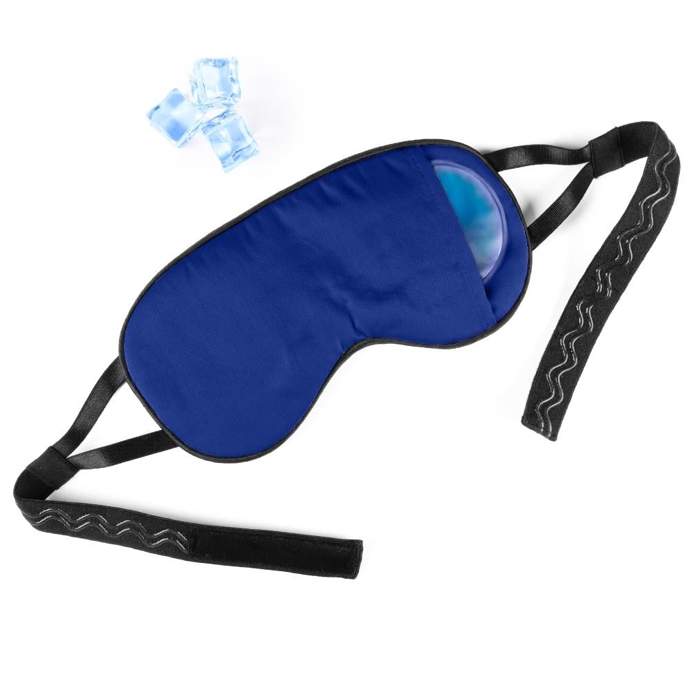 Маска для сна Чумацький Шлях из мерсеризованного хлопка с нескользящей резинкой и охлаждающим гелевым вкладышем Синий (1145-02)