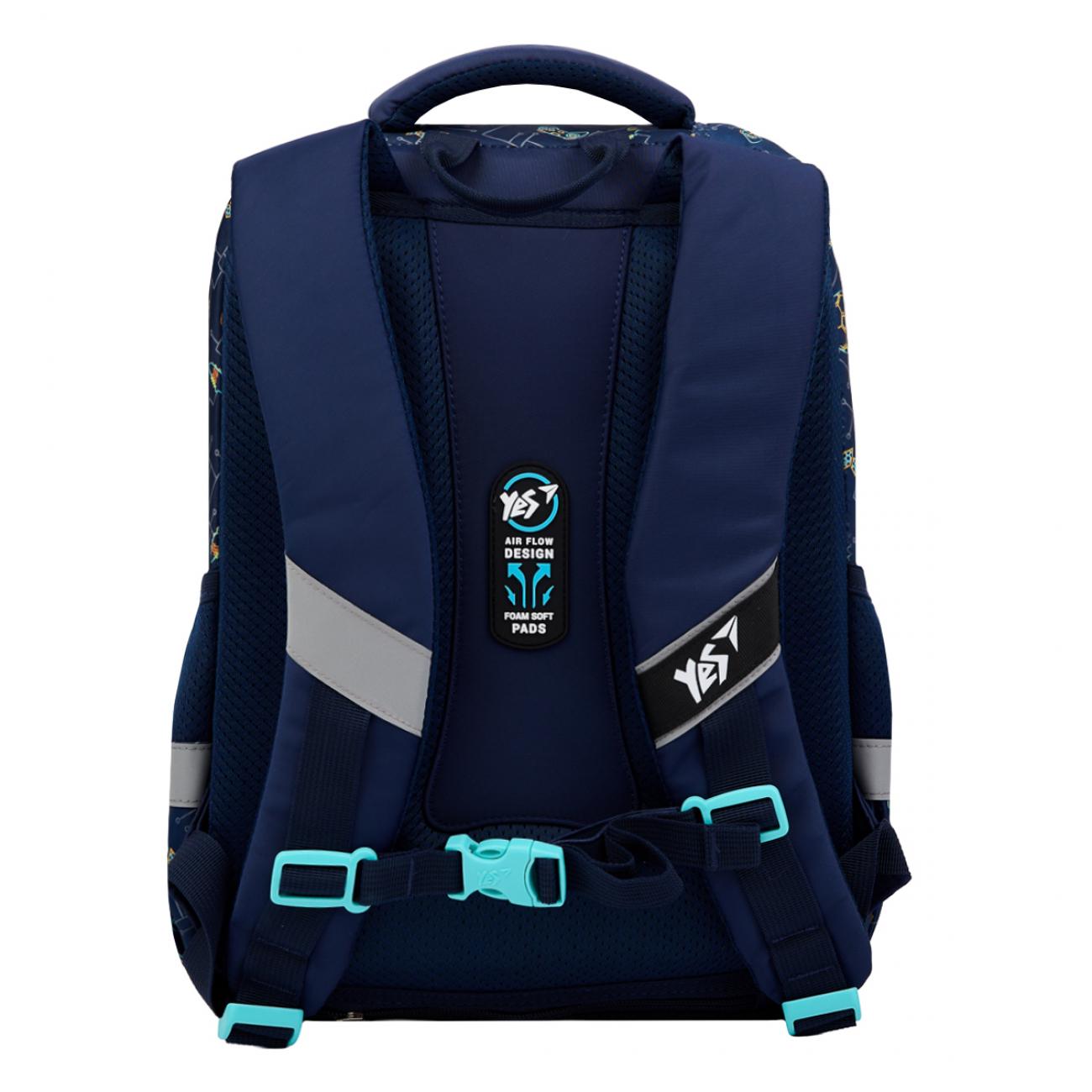 Школьный рюкзак с чехлом от дождя YES Football Gamer S-52 Ergo (559891) - фото 5