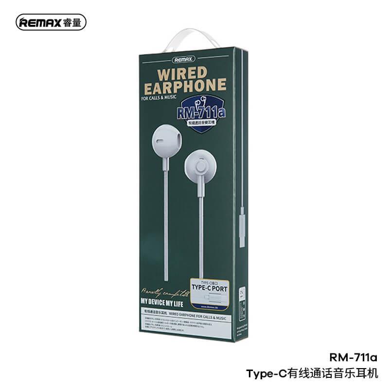 Наушники REMAX TYPE-C Wired Earphone for Music & Call RM-711a 1.2м silver - фото 2