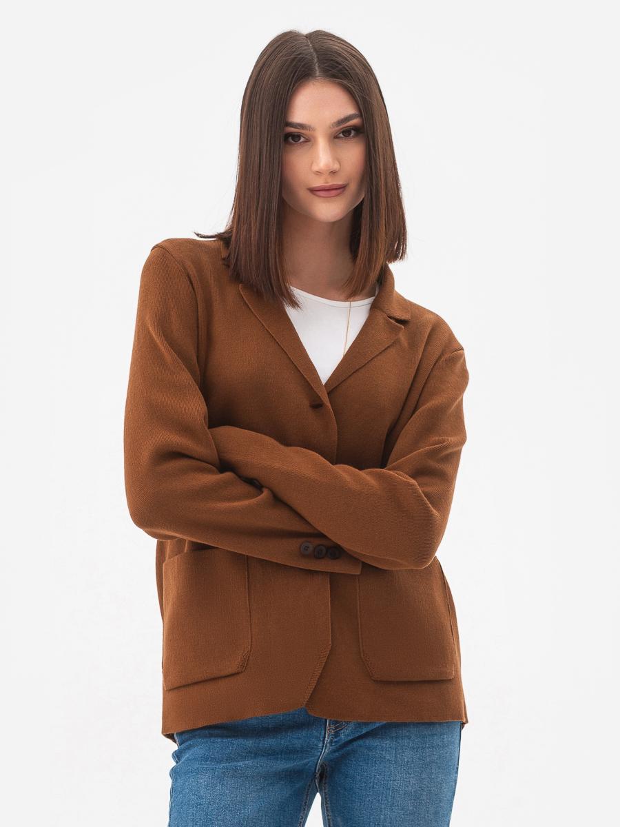 Піджак легкий тонкий в'язаний жіночий SVTR р. 42-50 Коричневий (596) - фото 9 Піджак легкий тонкий в'язаний жіночий SVTR р. 42-50 Коричневий (596) - фото 9