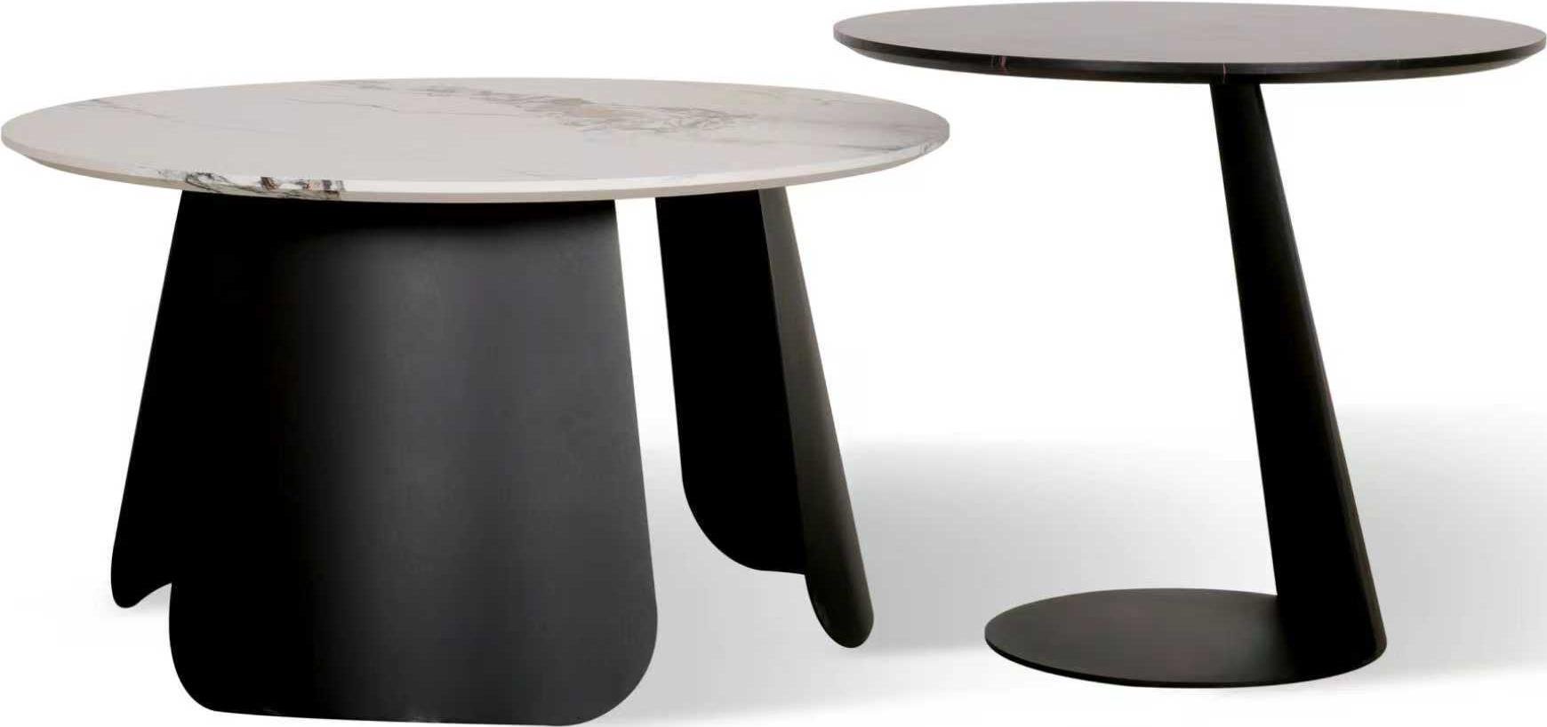 Сет кофейных столиков Mono Duo Ø 60/80 см Noir et blanc (16217)