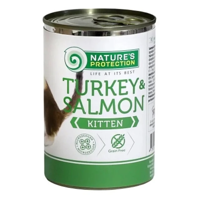 Влажный корм для котят Nature's Protection с индейкой и лососем 400 г (KIK45100)