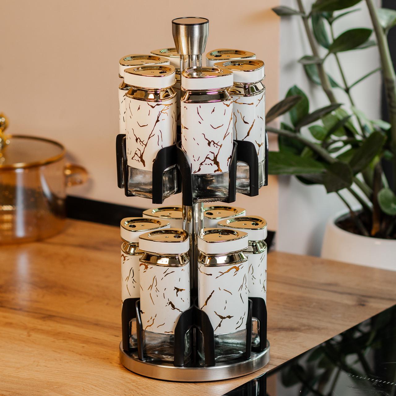 Набір баночок для спецій на підставці карусель 12 шт. по 120 мл - фото 3
