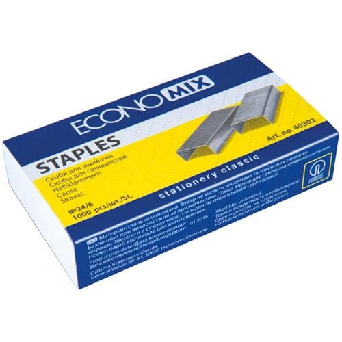Скоби Economix №24/6 1000 шт. (E40302) Скоби Economix №24/6 1000 шт. (E40302)