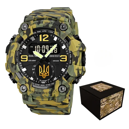 Наручные часы Awarder 003 Трезубец золото Army Green (328)