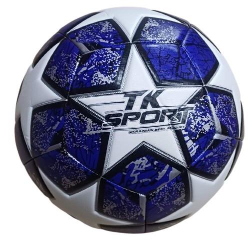Мяч футбольный TK Sport рисунок Белый/Синий (C 50473)