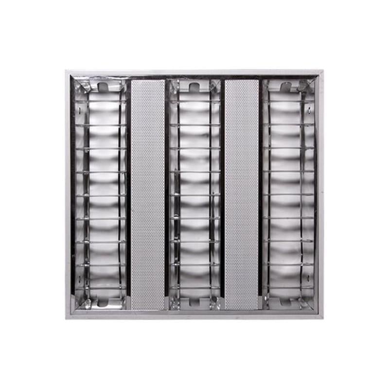 Світильник розтровий люмінесцентний E.NEXT e.lum.raster.flush.3.14.el 3х14W 230V IP20 595х595х55 мм з баластом лампа Т5 вбудовується (l001200)