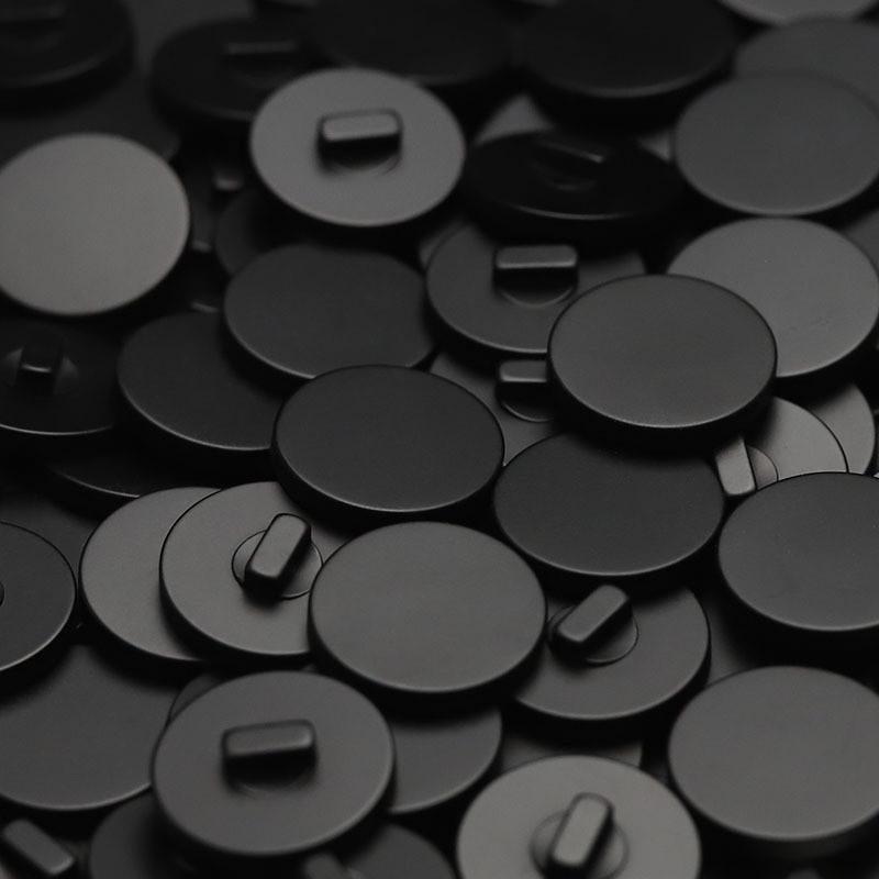 Пуговица Круглая LuxFabric на ножке пластик 15 мм 1 шт. Черный (ПЛ0015к06)