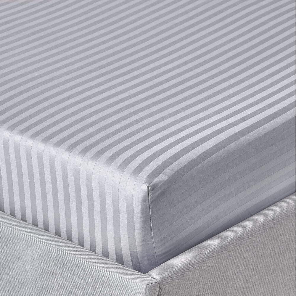 Простынь на резинке Zastelli Gray stripe поликоттон 100х200+20 см Серый