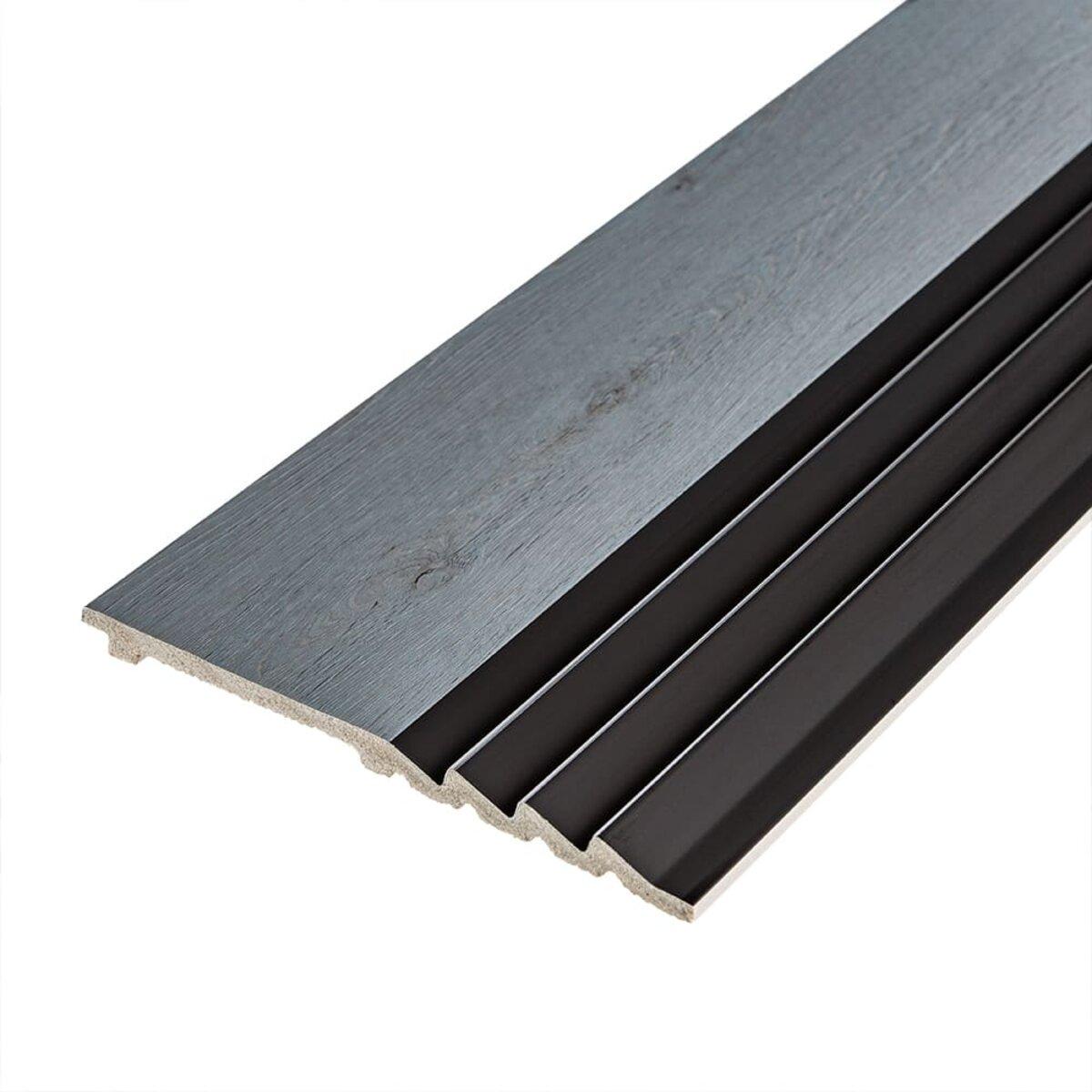Рельс декоративный PS 2900х160х11 мм Серое дерево с черным (SW-00002149) - фото 1 Рельс декоративный PS 2900х160х11 мм Серое дерево с черным (SW-00002149) - фото 1