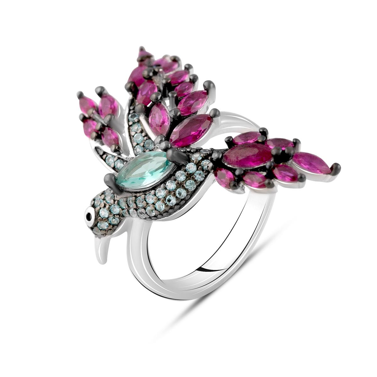 Кольцо серебряное с фианитами 5,22 г р. 17 (2111658)