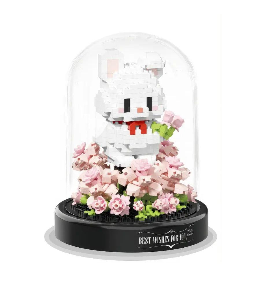 Конструктор Зайчик в колбе с цветами 692 деталей (474)