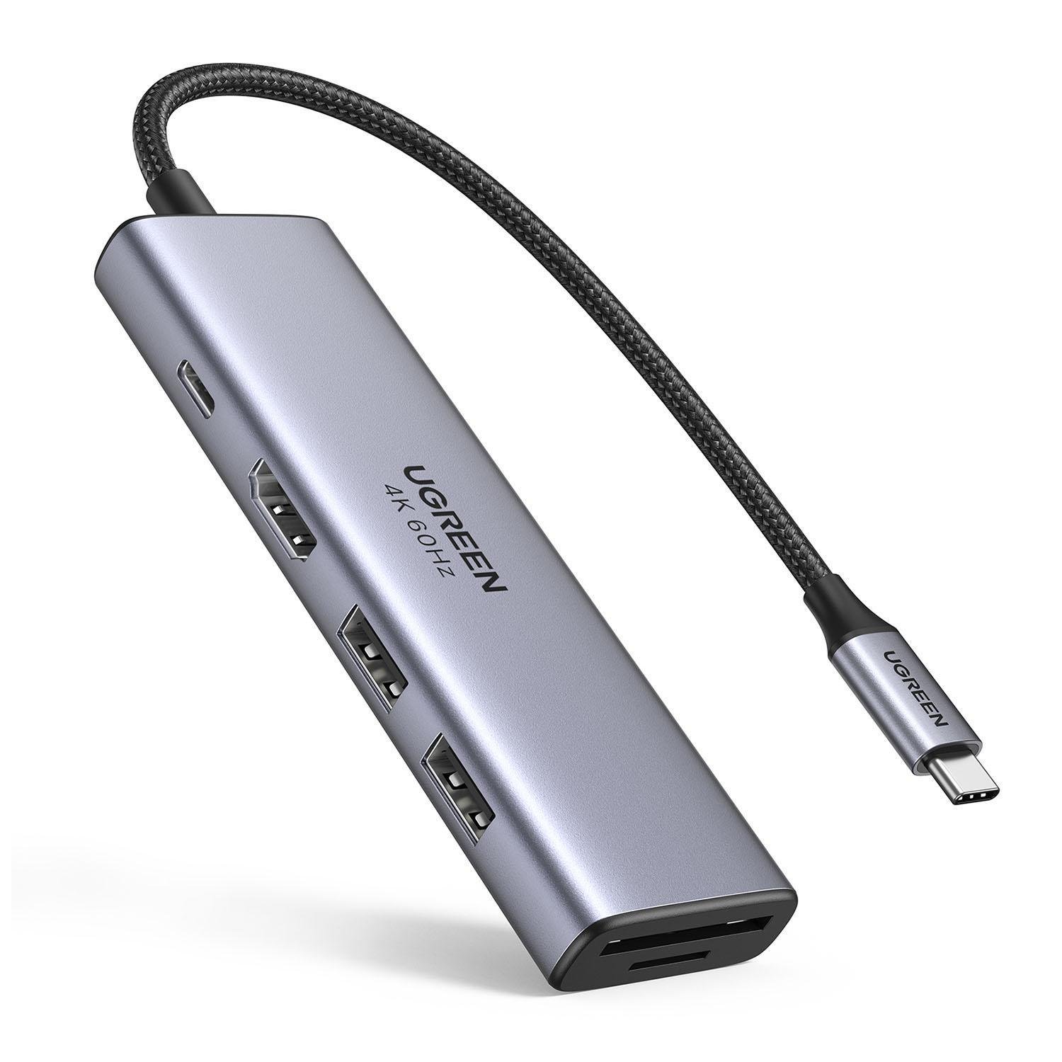 Хаб USB-C UGREEN CM511 HDMI 4K 60Hz PD 100W Темно-сірий (60384)