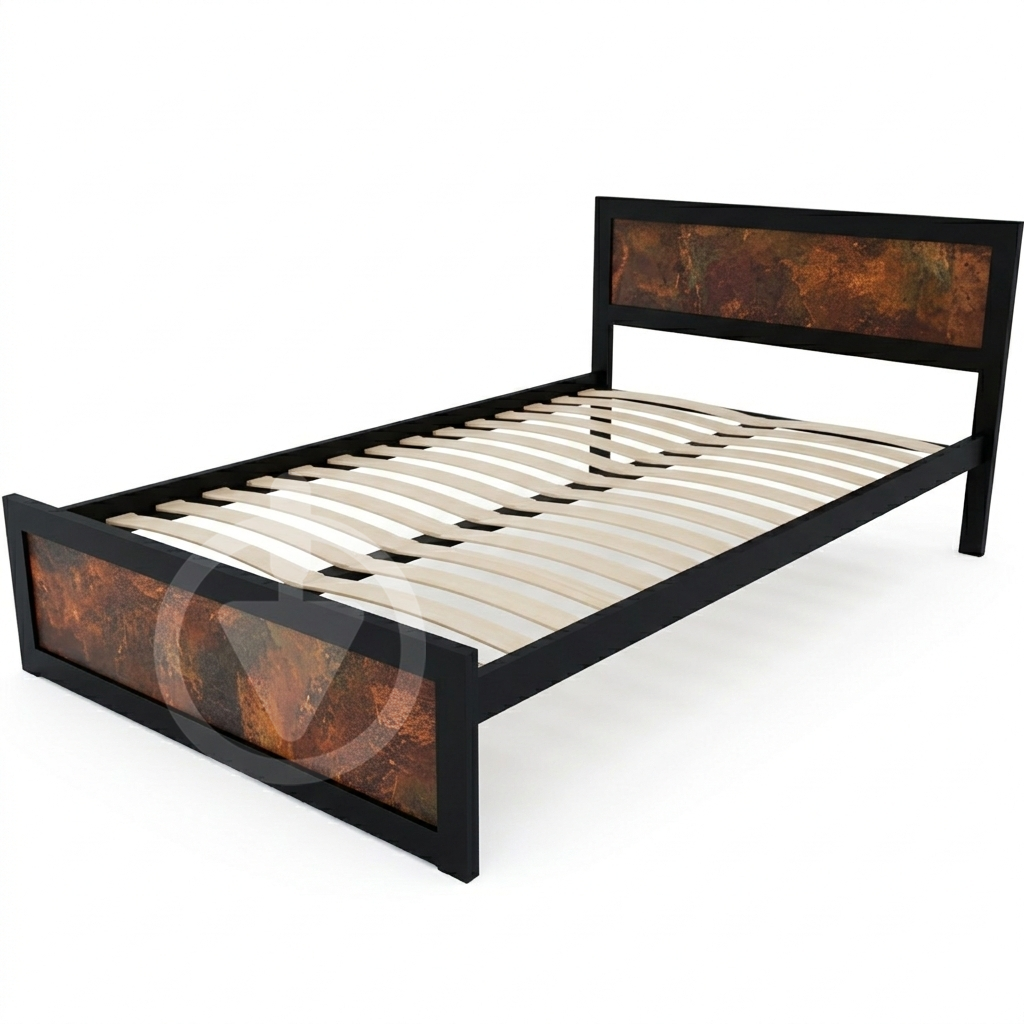 Кровать двуспальная RoMax Loft 140х200 см Оксид/Черный