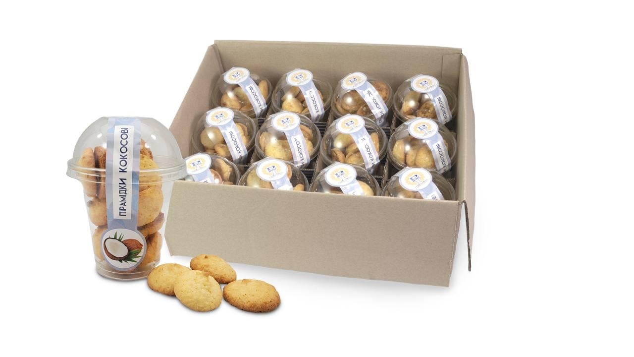 Печиво ТМ Рома Пірамідки кокосові 120 г 12 шт./ящ. - фото 2 Печиво ТМ Рома Пірамідки кокосові 120 г 12 шт./ящ. - фото 2