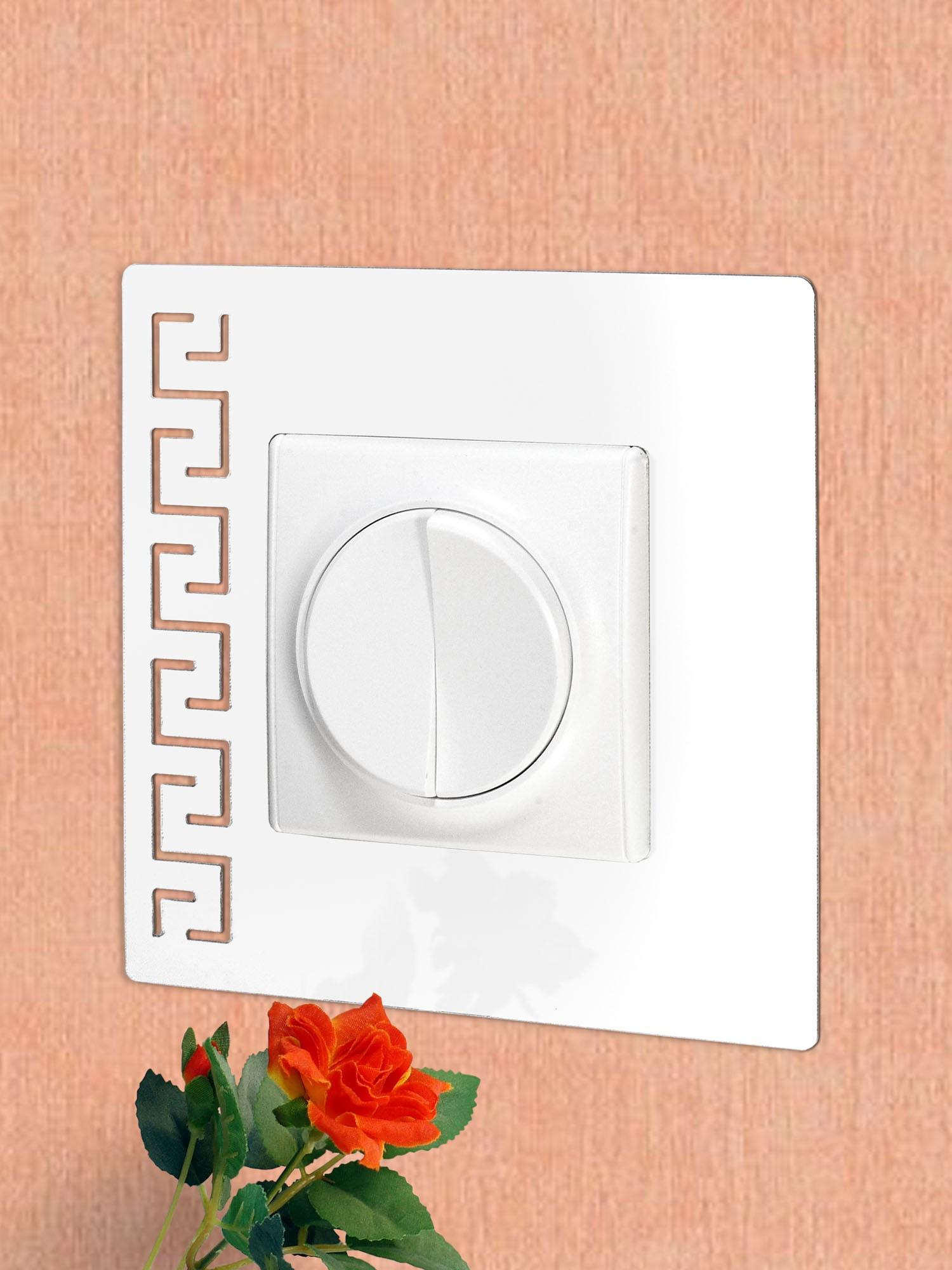 Наклейка интерьерная под выключатель №17 на стену 1 шт. Белый (21994117)