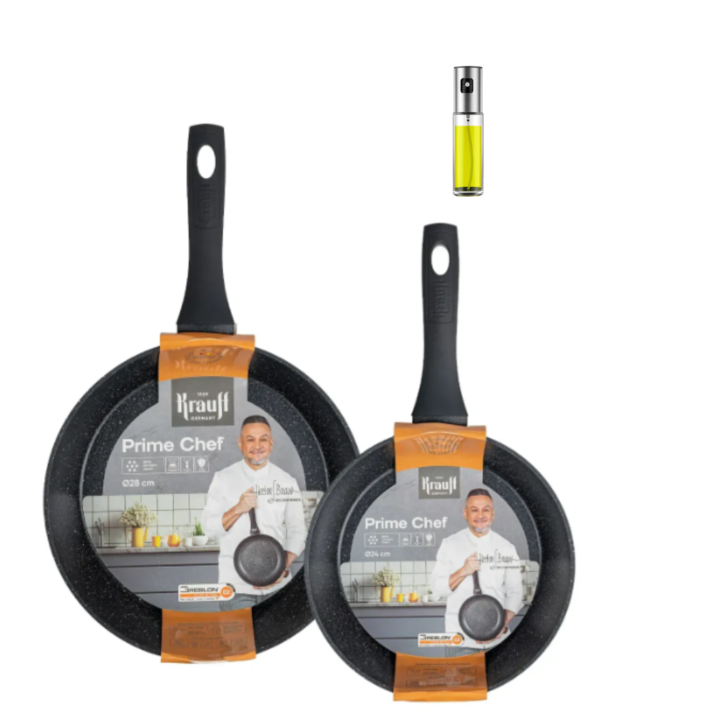 Набор глубоких сковородок Krauff Prime Chef 24/26 см с дозатором для масла и сумкой-шоппером (55-333-531)