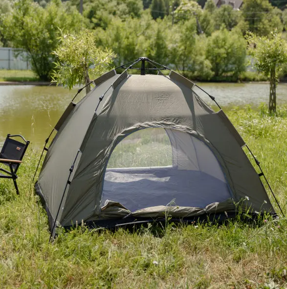 Намет туристичний двомісний 200х200х140 см Армійський зелений (LU-019GR) - фото 4