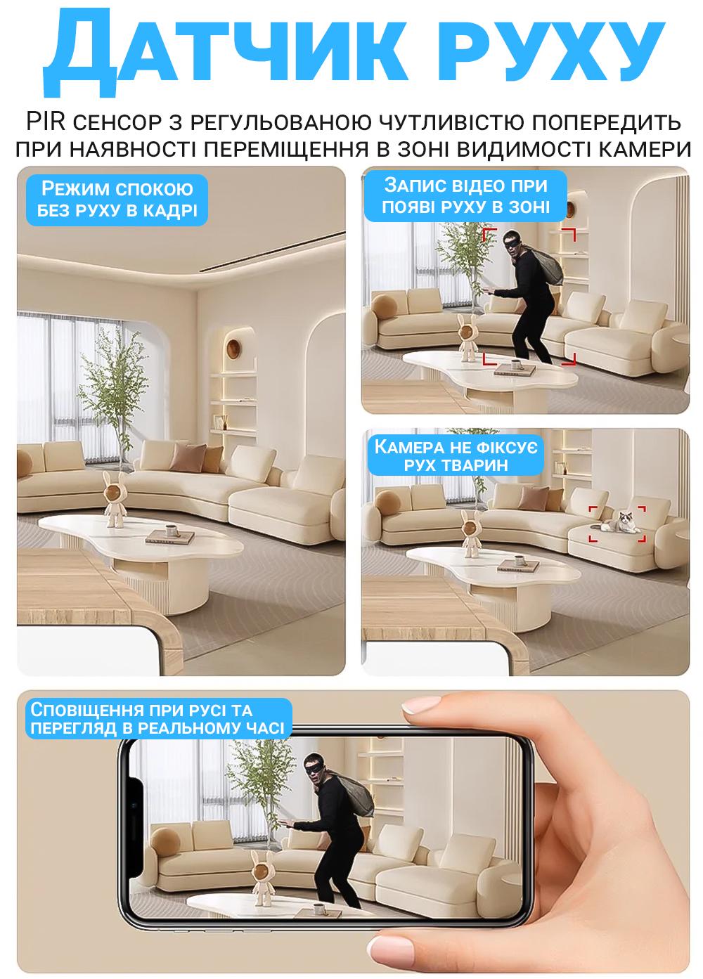 Камера видеонаблюдения Camsoy S70W iOS/Android Wifi мини с двойной линзой и датчиком движения 1080P - фото 12 Камера видеонаблюдения Camsoy S70W iOS/Android Wifi мини с двойной линзой и датчиком движения 1080P - фото 12