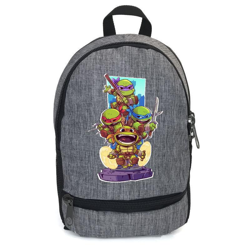 Школьный рюкзак Cappuccino Toys ninja turtle-07 с принтом Черепашки ниндзя 12,5 л Серый (1381809906)