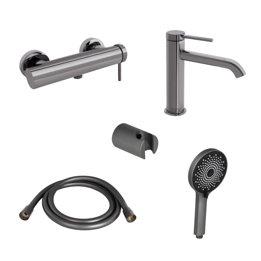 Комплект для ванни Q-tap Robin з латуні змішувач для раковини та змішувач для душа/тримач/шланг/лійка