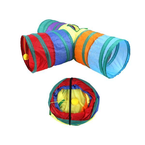Тоннель для кошек M00703 с помпоном Разноцветный (26226855) - фото 4 Тоннель для кошек M00703 с помпоном Разноцветный (26226855) - фото 4