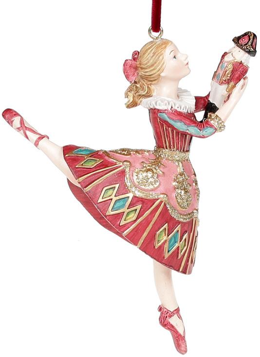 Статуэтка-подвеска декоративная Балерина 12 см Бордовый/Бирюзовый (BD-838-235)