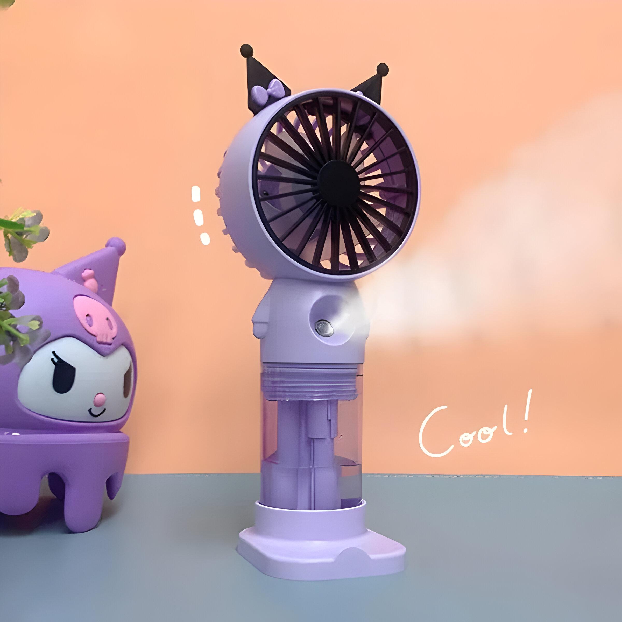 Вентилятор-USB детский портативный с увлажнителем воздуха Kuromi Фиолетовый (P27) - фото 3 Вентилятор-USB детский портативный с увлажнителем воздуха Kuromi Фиолетовый (P27) - фото 3