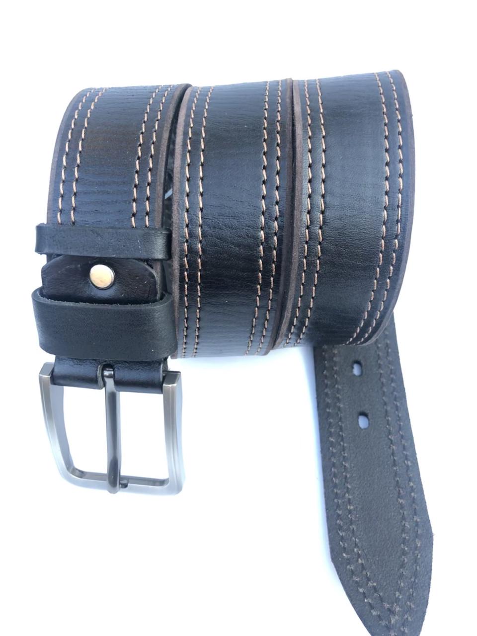 Ремень мужской Mango из кожи Коричневый (РК16) - фото 2