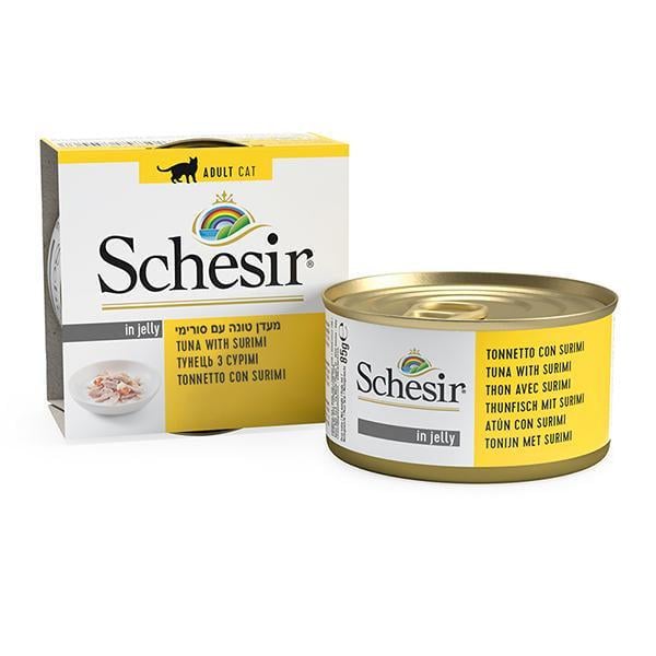 Корм вологий для котів Schesir Wet Tuna with Surimi тунець з сурімі в желе банка 85 г (750068)