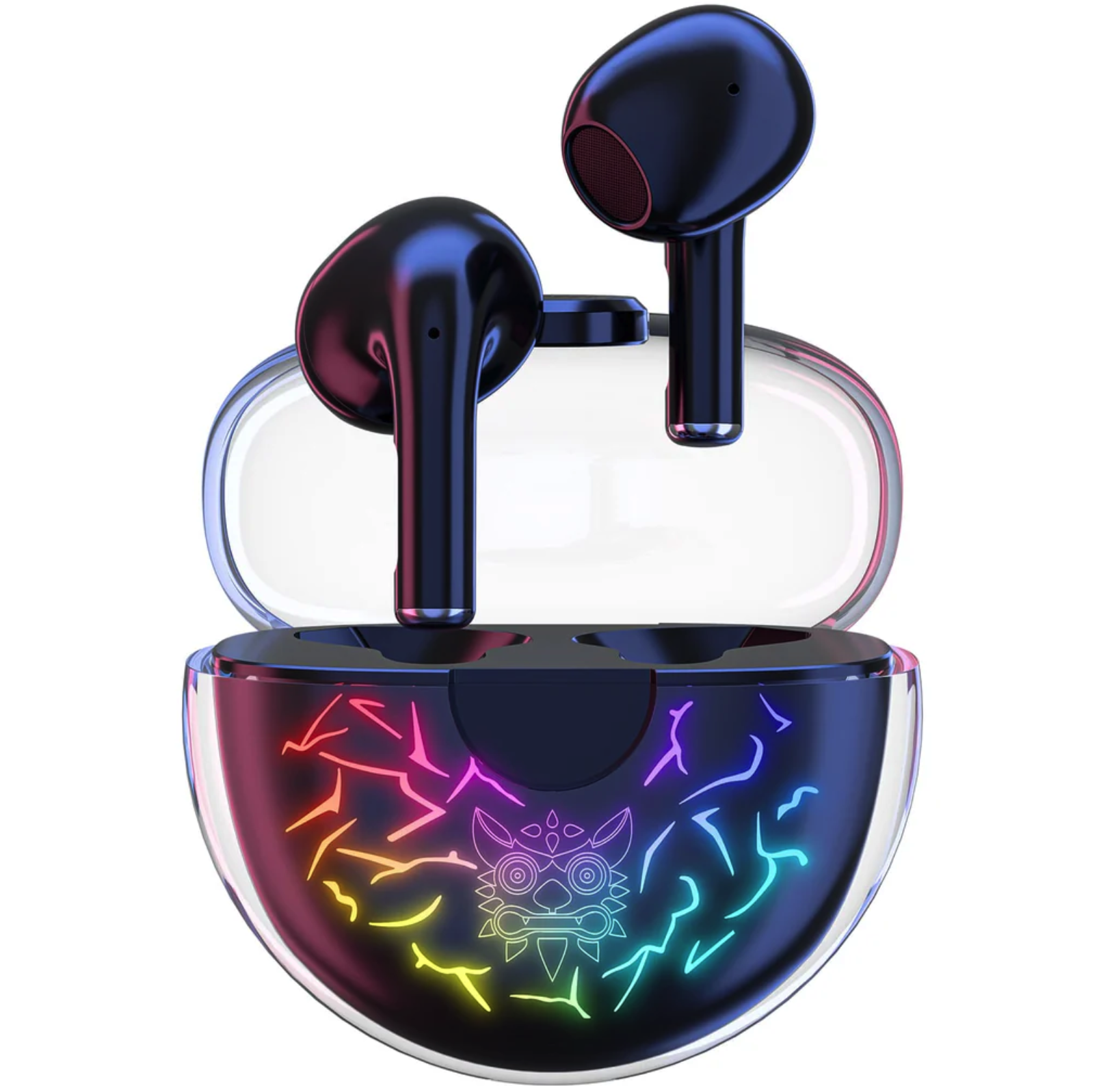 Наушники игровые Bluetooth Onikuma T35 с RGB-подсветкой прозрачный кейс и игровой режим беспроводные Наушники игровые Bluetooth Onikuma T35 с RGB-подсветкой прозрачный кейс и игровой режим беспроводные