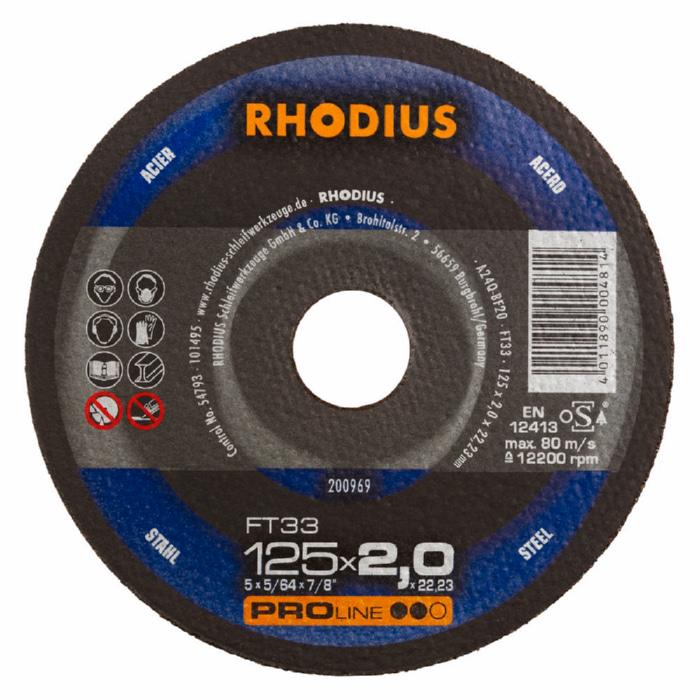 Круг отрезной по металлу Rhodius Pro FT33 A24Q-BF20 F41 12200 об/мин 150x3,0х22,2 мм 200773 (13973)