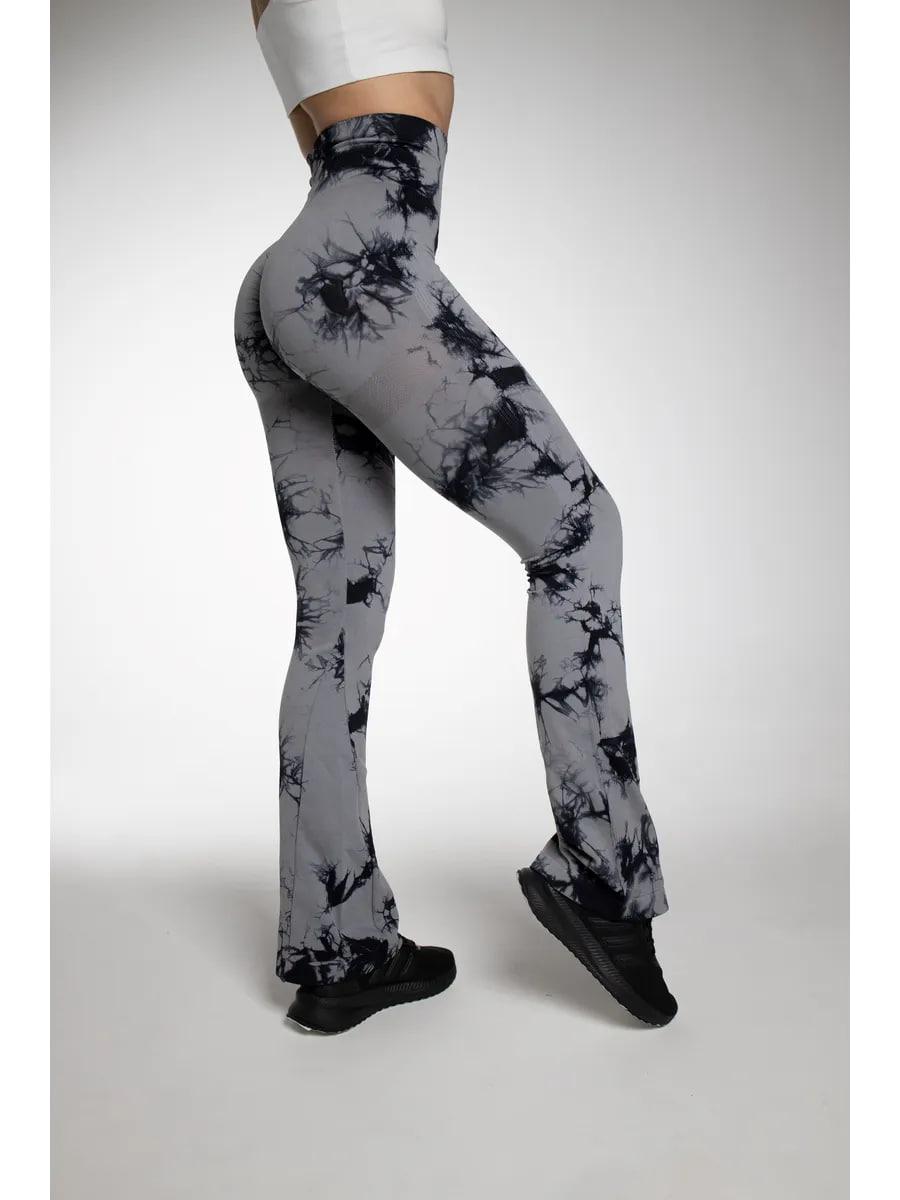 Лосини кльош для тренувань та повсякденного носіння Marble Push Up мармурові S Сірий (70135/S) - фото 4 Лосини кльош для тренувань та повсякденного носіння Marble Push Up мармурові S Сірий (70135/S) - фото 4