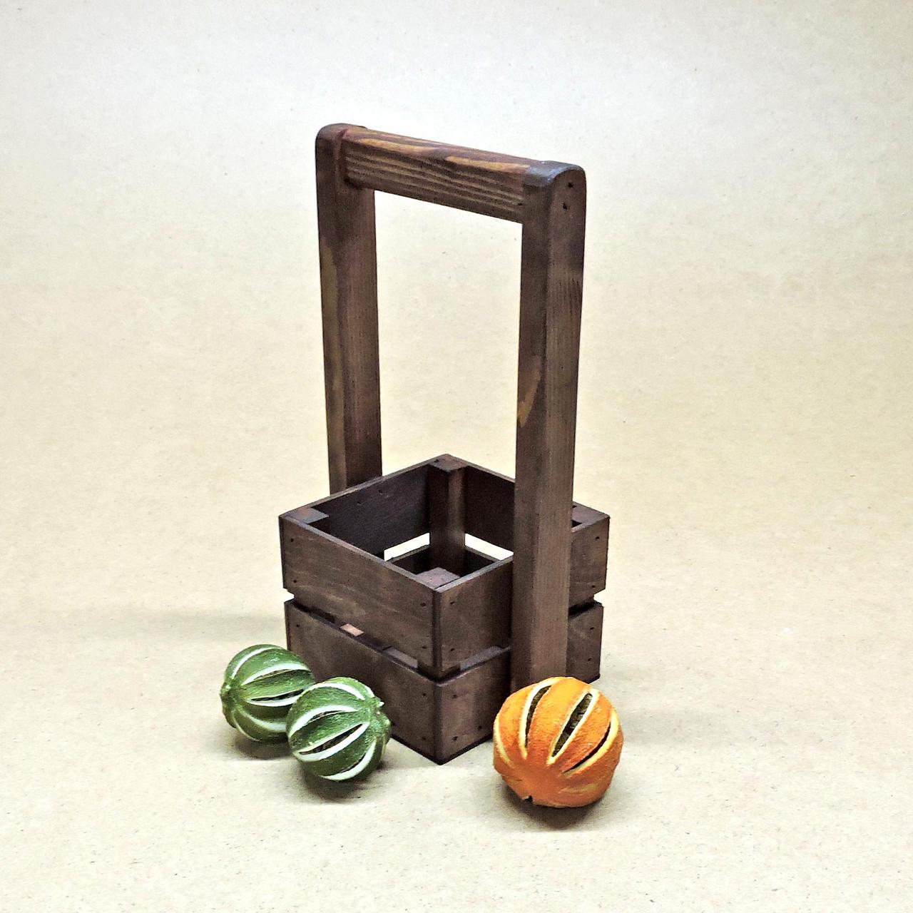 Корзинка подарочная из дерева Шервуд 12х12 см Мокко (ПДК-0021110)