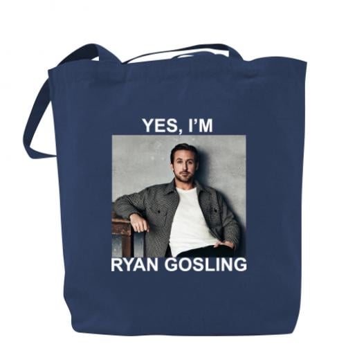 Шопер "Yes, i'm Ryan Gosling" 37x41 см Темно-синій (16061429-8-195419) - фото 1