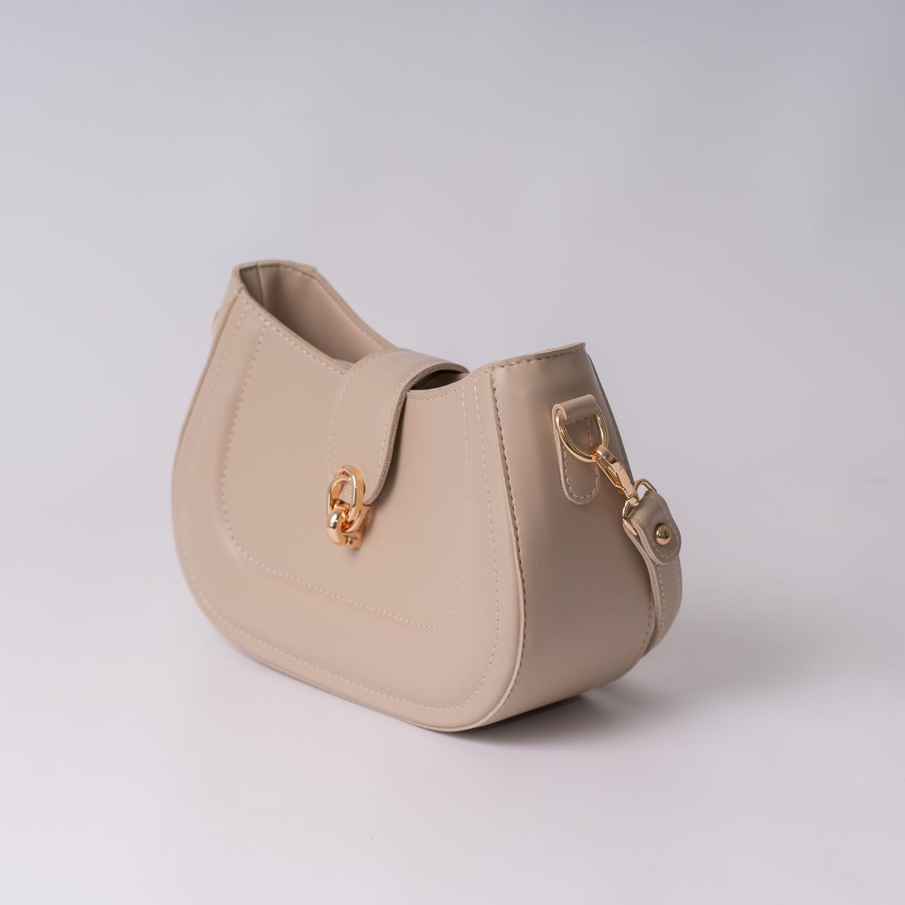 Сумка женская багет XENIA № 50-24 из эко-кожи Бежевый - фото 3