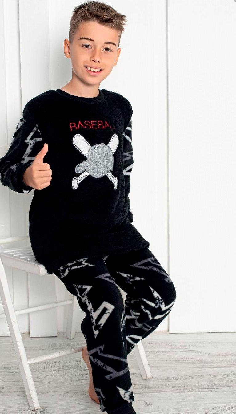 Пижама для мальчика теплая полар флис BAYKAR Mini Moon Baseball 158 см Черный (5916) Пижама для мальчика теплая полар флис BAYKAR Mini Moon Baseball 158 см Черный (5916)
