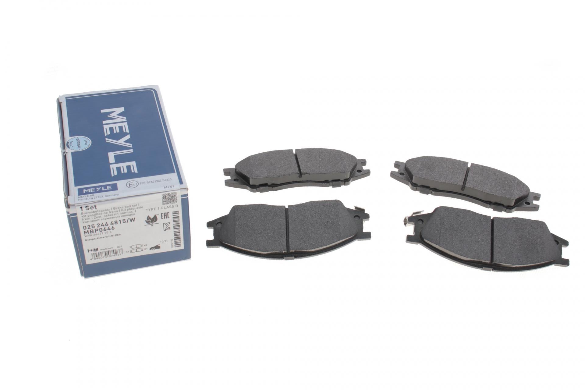 Колодки тормозные передние Meyle для Nissan Almera II 02- (025 246 4815/W)