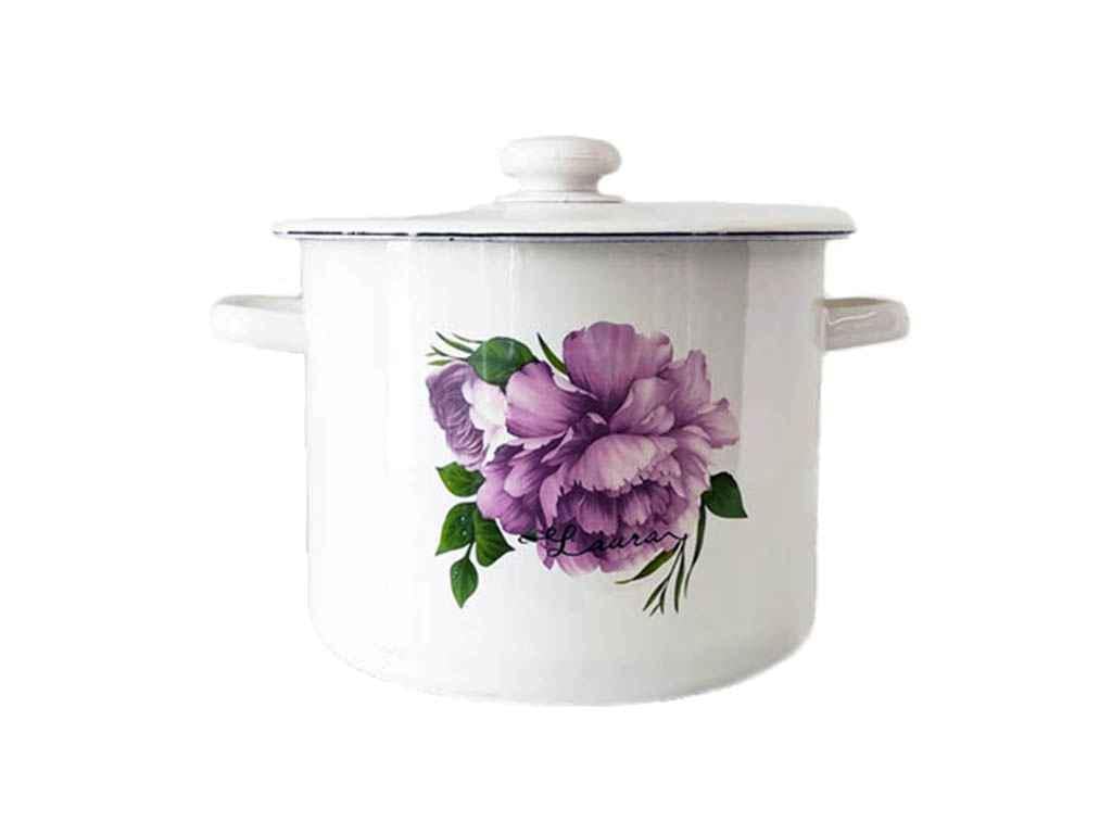 Кастрюля эмалированная Idilia Лаура 7 л Белый (I1620)