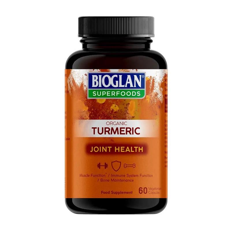 Куркума органическая с витамином D. Bioglan Organic Turmeric 500 мг 60 вер. капс.