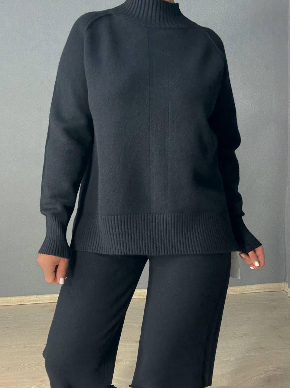 Костюм жіночий ACCORDDREAM 6841-8636 светр з брюками палаццо в'язаний OS Чорний (5179) - фото 5