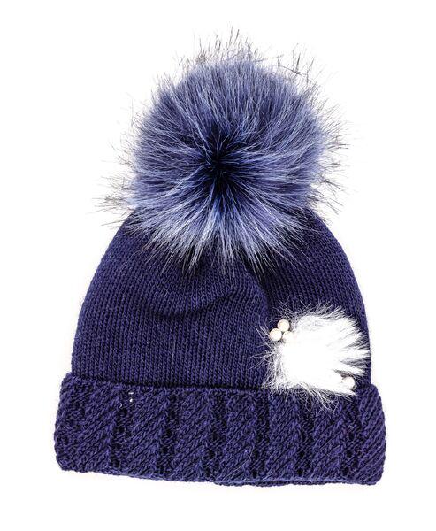 Шапка детская для девочек Батерфляй D832 флис 44-48 см Синий