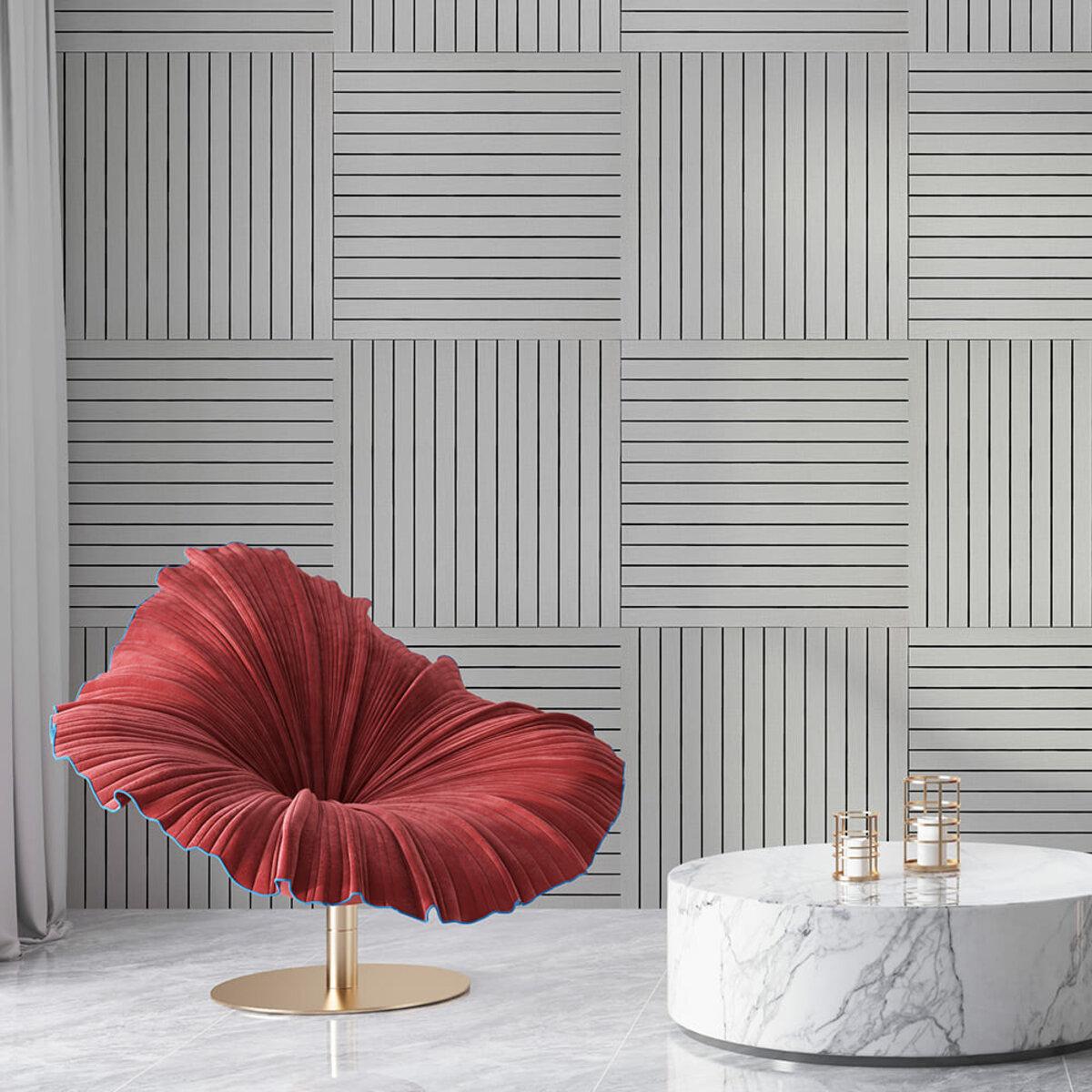 Покрытие виниловое самоклеющееся 3D-рейки 600х600х2,8 мм (SW-00003242)