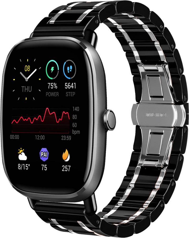 Ремешок керамический Ceramo для Amazfit GTS 2 mini Black/White (28739-1E)
