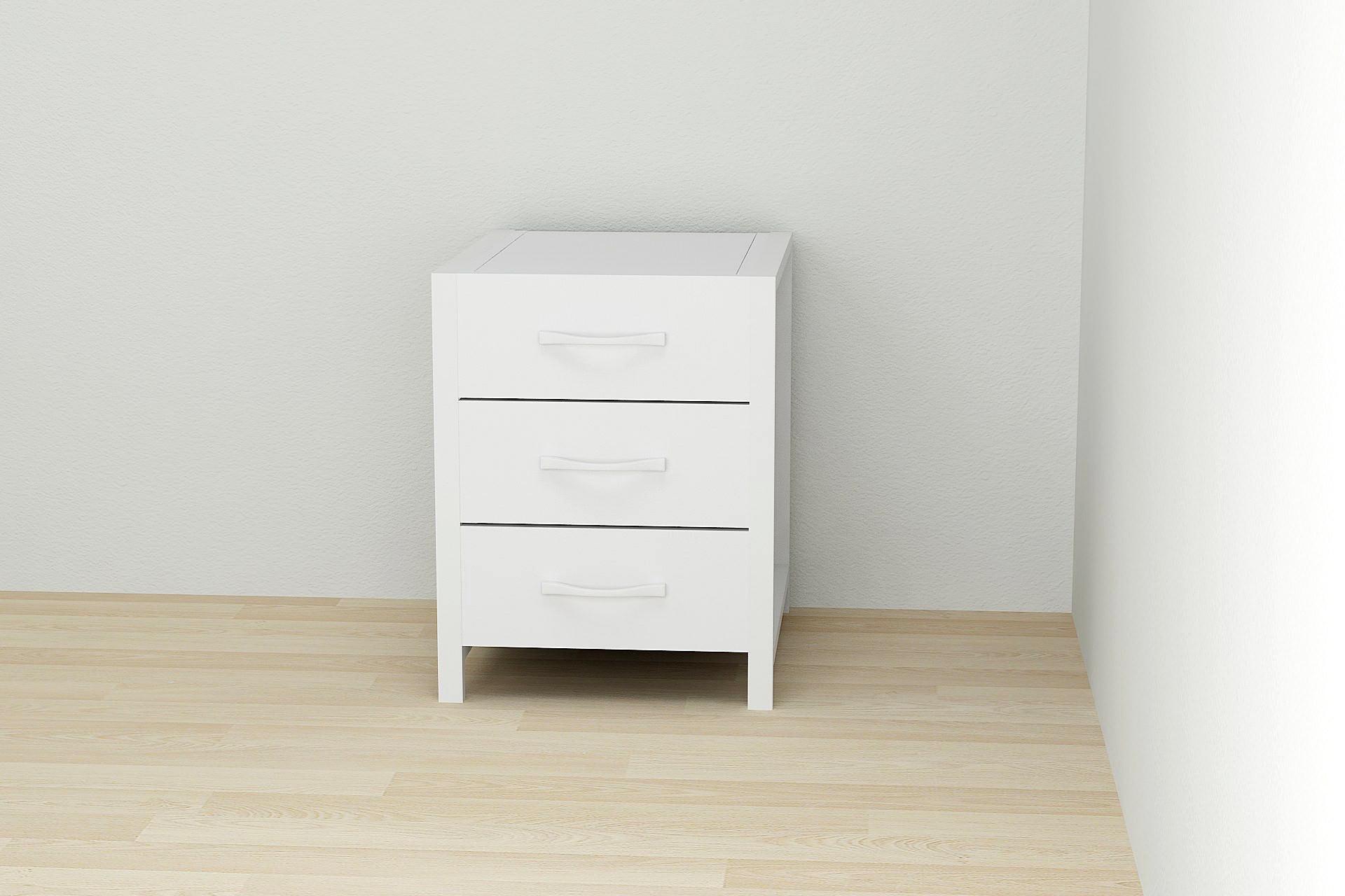 Тумба универсальная Ferrum-decor Вивьен 3 ДСП 16 мм 50x41x40 см Белый (FRD-104191)