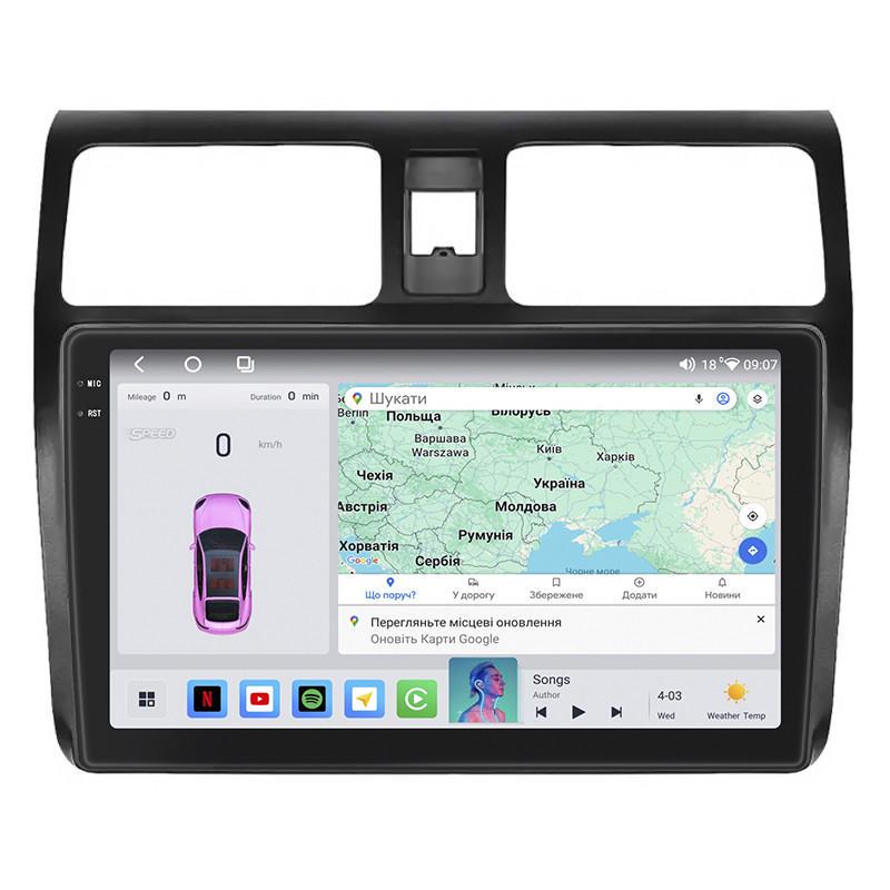Автомагнитола штатная Lesko для Suzuki Swift III 2004-2011 10" 4/64 QLED CarPlay 4G Wi-Fi GPS 360 Prime MOB