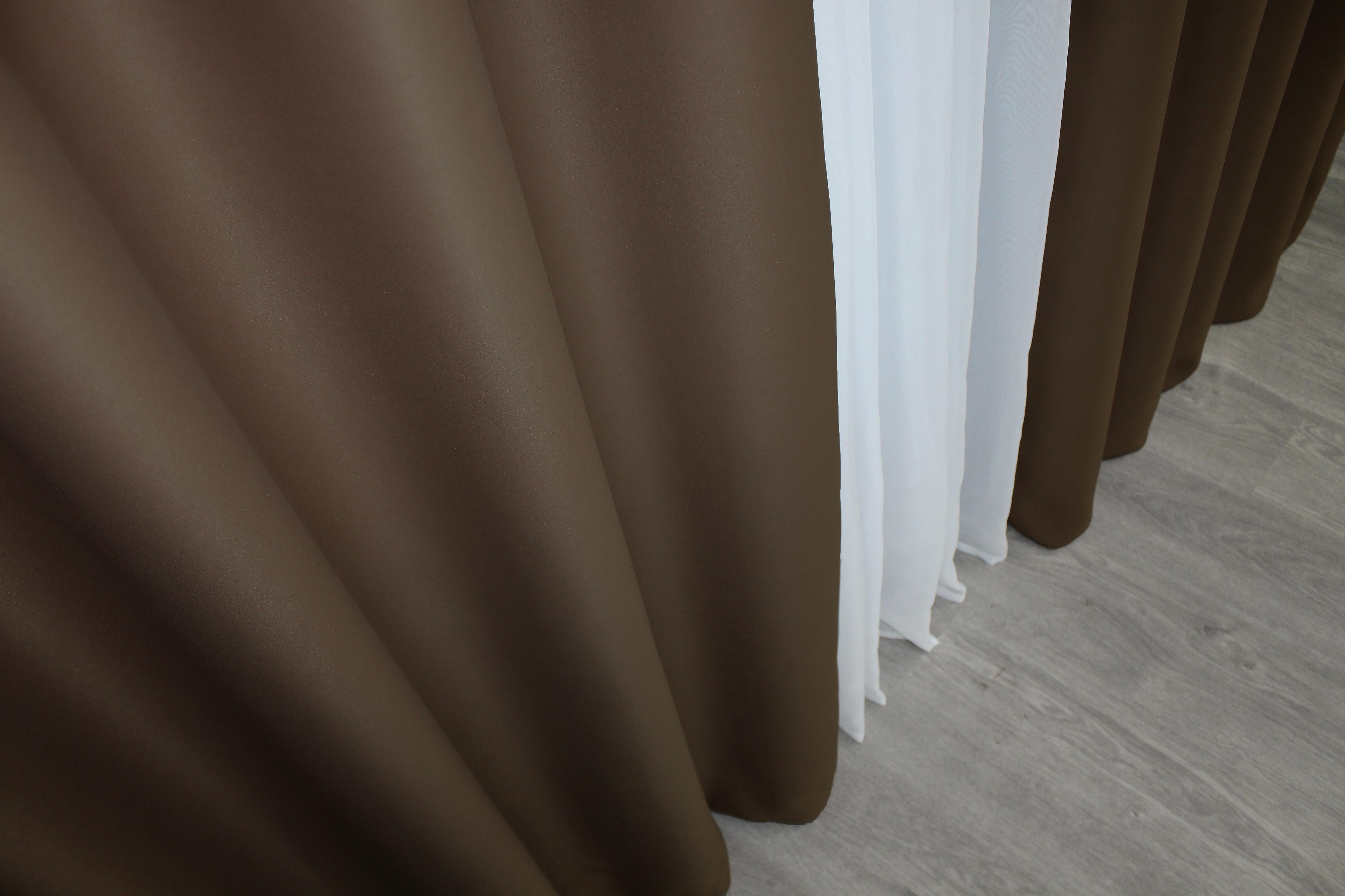 Комплект штор на люверсах VR-Textil Блэкаут Bagema Rvs № 1238ш 150х250 см 2 шт. Шоколадный (37-0024) - фото 6 Комплект штор на люверсах VR-Textil Блэкаут Bagema Rvs № 1238ш 150х250 см 2 шт. Шоколадный (37-0024) - фото 6